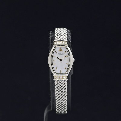 1円～ 美品 SEIKO セイコー クレドール シグノ GSTE966 1E70-3B90 SS・K18YG レディース クォーツ ラグダイヤ シェル 参考定価23.1万