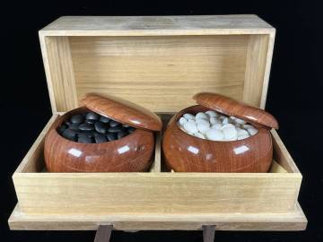 碁笥入 蛤 那智黒 碁石セット