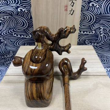 ★ 黄金柿 ★ 貴重 天然木 大砲万力　収納袋付き　ヘラブナ　銘木 K146