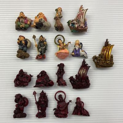 【17種セット】タカラ 福神根付 宝船 七福神 恵比寿 布袋 大黒天 毘沙門天 福禄寿 寿老人 弁財天 開運 縁起物 御守り フィギュア 海洋堂