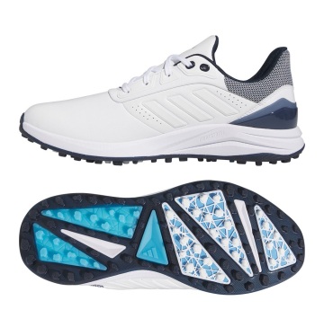 ・スピード発送 新品未使用 adidasGolf(アディダスゴルフ) Solarmotion 24 軽量防水 スパイクレスシューズ IF0275(White/Navy)２６．０CM