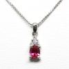 Pt900/Pt850!!【CRESCENT VERT】◆ルビー/天然ダイヤモンドネックレス◆M 約2.6g 約40.0cm ruby diamond necklace ペンダント EB5/ M455