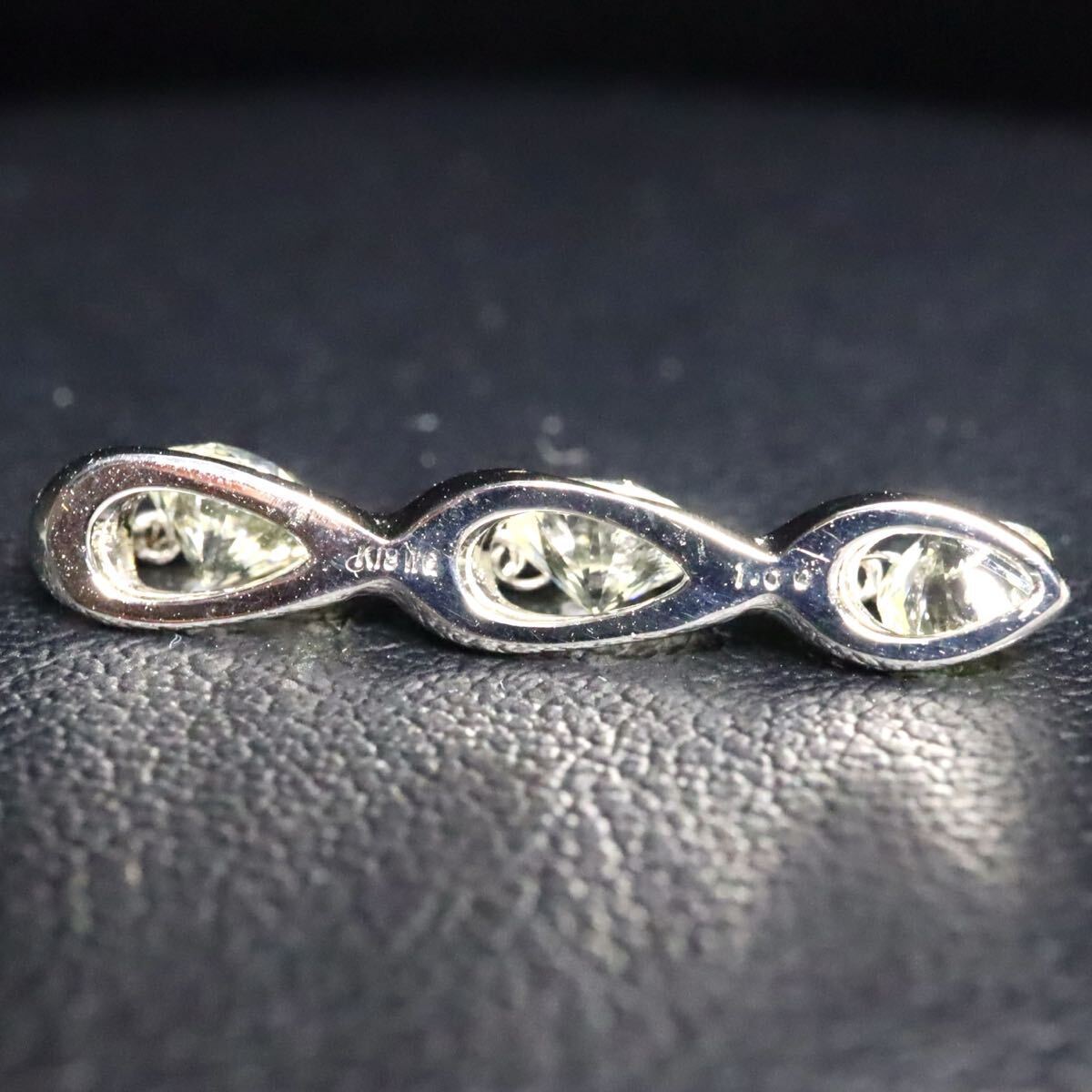  K18WG!!1.00ct!!◆天然ダイヤモンドペンダントトップ◆M 約1.4g diamond ネックレス necklace jewelry ジュエリー イエロー 3連 ED0/ M479