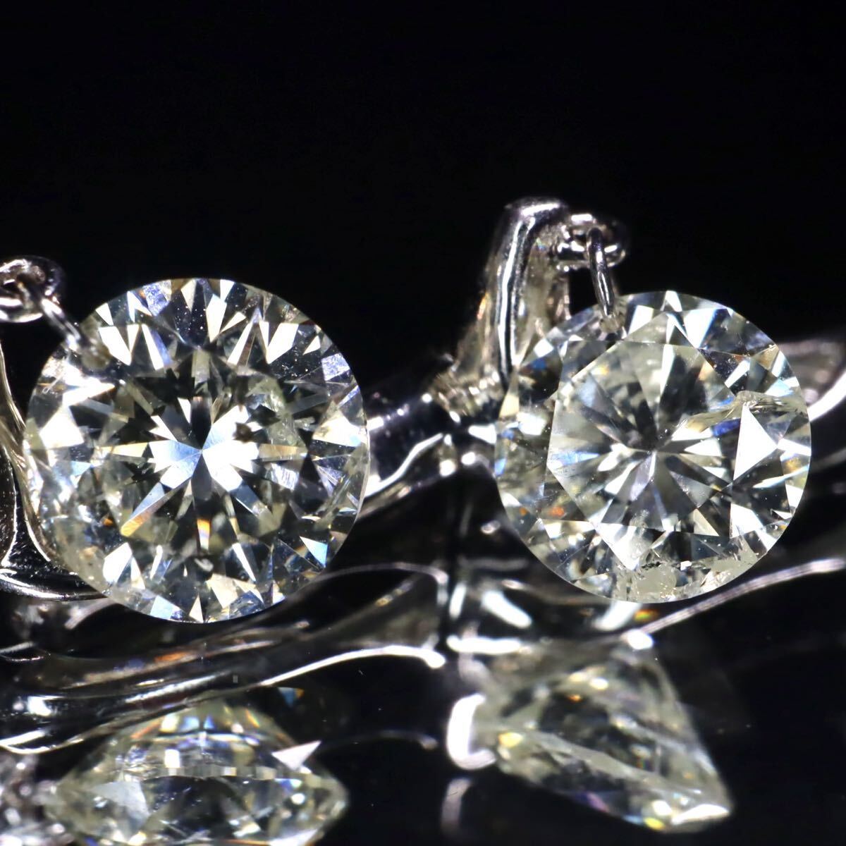  K18WG!!1.00ct!!◆天然ダイヤモンドペンダントトップ◆M 約1.4g diamond ネックレス necklace jewelry ジュエリー イエロー 3連 ED0/ M479