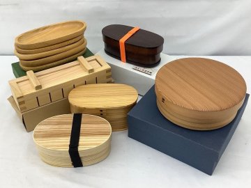 慶信/みよし漆器本舗他 弁当箱/押し寿司器/菓子器/曲げわっぱ シミなど有/中古含む/ACB 未使用品