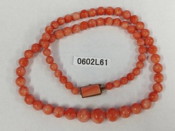 0602L61　本珊瑚　サンゴ 　ネックレス　ひびあり　約35.6ｇ