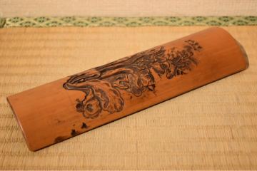 【GE】Z737【コレクター所蔵品】時代 竹花石彫茶合/日本美術 中国美術 煎茶道具 茶器 竹製 彫刻 骨董品 時代品 美術品 古美術品 