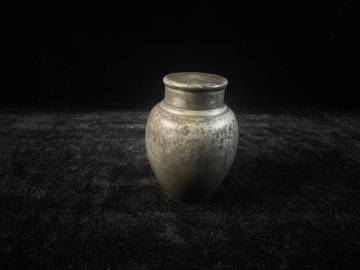 京錫屋　古錫茶入　古錫茶壺　斑錫　内金ミニ錫茶入