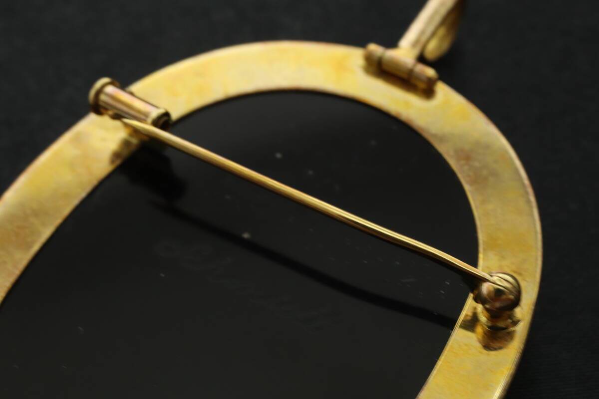  LCIQ8-5-42 Gerhard Schmidt ゲルハルド シュミット カメオ ブローチ ペンダントトップ K18 750 YG アクセサリー 約20g ゴールド 中古