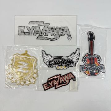 未開封 矢沢永吉 ワッペン 5点 まとめて 刺繍アイロンワッペン 転写 ロゴ ロゴ翼 エンブレム ギター ラインストーンワッペン ロゴ YAZAWA