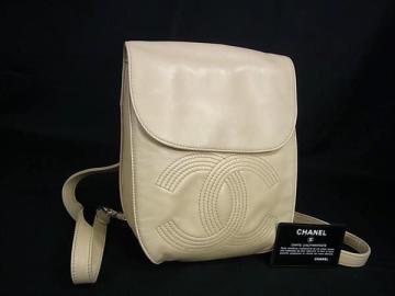 1円 CHANEL シャネル ココマーク ラムスキン リュックサック バックパック デイパック ミニリュック レディース ベージュ系 FY2035