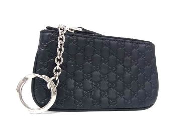 1円 ■美品■ GUCCI グッチ 544476 マイクログッチシマ レザー コインケース コインパース 小銭入れ レディース メンズ ブラック系 FX5085