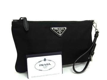 1円 ■新品同様■ PRADA プラダ 1NH545 テスートナイロン マルチポーチ ペンケース 小物入れ レディース ブラック系 FX6451