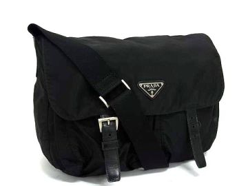 1円 PRADA プラダ テスートナイロン ショルダーバッグ クロスボディ 斜め掛け 肩掛けかばん レディース メンズ ブラック系 BN9998