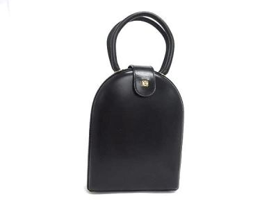 1円 ■美品■ LOEWE ロエベ アナグラム レザー ハンドバッグ ミニバッグ レディース ブラック系 FQ6892