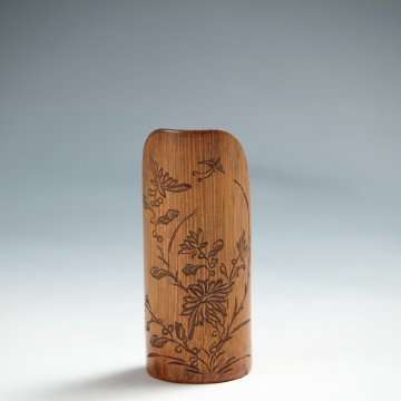 時代もの◆◇鉄筆 菊図 茶合 / 仙楳, 茶量◇◆煎茶道具 台湾茶 中国茶 茶藝 古美術 骨董 工藝作家/伝統工芸工房 古董 antique dy16152-c