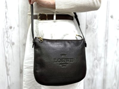 極美品 LOEWE ロエベ ヘリテージ ショルダーバッグ バッグ レザー 茶 99553