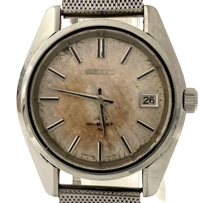 仙13【訳あり】SEIKO KS HI-BEAT 4502-7000 腕時計 手巻き デイト KSメダリオン キングセイコー メンズ シルバー文字盤 ※リューズ不動