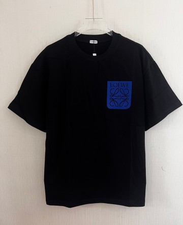 LOEWE ロエベ 半袖tシャツ 夏服 吸汗 速乾 刺繍ロゴ ゆったり コットン ■Lサイズ 丸首
