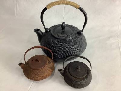 鉄瓶（南部鉄器）＆急須3Pセット 中古品 送料無料 1円〜【21-16.NT】
