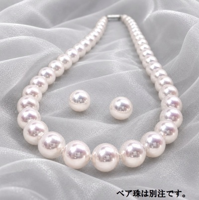 損失覚悟　照り巻オーロラ花珠クラスの花珠真珠ネックレス８．５ｍｍ～９ｍｍ 　花珠鑑別付