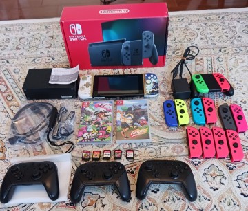 【豪華まとめ売り】Nintendo Switch本体 バッテリー強化版 ＋ ソフト ＋ プロコン3個 ＋ ジョイコン多数 ゼルダ グリップコン付