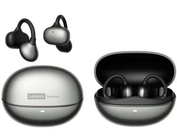 新品未使用 Lenovo RS106 オープン・イヤー・クリップ・ ワイヤレスイヤホン ( グレー色 ) ヘッドホン , Bluetooth