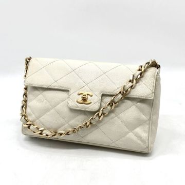 1円 CHANEL シャネル マトラッセ ターンロック ココマーク キャビアスキン チェーン ハンド ショルダー バッグ fH04162A
