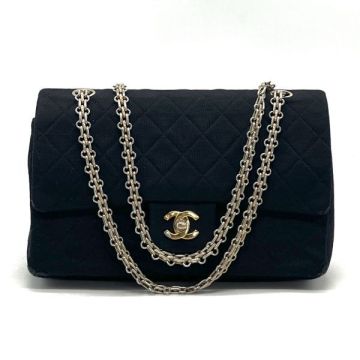 1円 CHANEL シャネル マトラッセ 25 ターンロック ココマーク コットン ジャージ チェーン ショルダー バッグ fY02368C