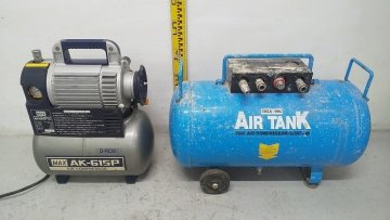 (1円スタート！) MAX マックス エアコンプレッサ AK-615P [5] 100V 50Hz ＆ Great tool エアタンク 動作良好 B5467