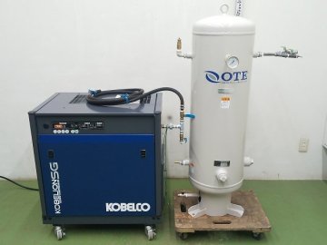 (1円スタート！美品) KOBELCO コベルコ スクリューコンプレッサー SG4AD IV 三相200V アワー3280h / タンク100L 動作良好 A5916