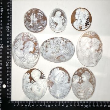 大判!!◯シェルカメオおまとめ231.1g◯m 約1155.51ct ルース 裸石 shell cameo ブローチ 貴婦人 彫刻 アンティーク 作家物 EB3/ED4 w4つ1