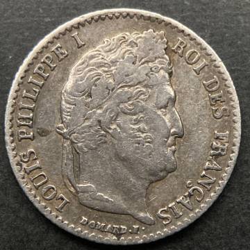 １円スタート! ・フランス 1/4フラン銀貨 (1834年)・アンティーク コイン