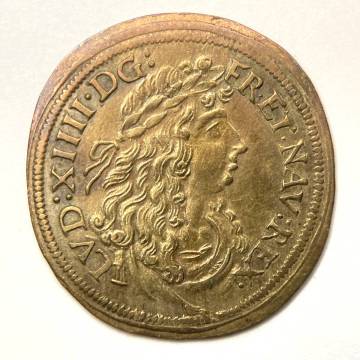 １円スタート! ・フランス ルイ14世 真鍮ジェットン・アンティーク コイン