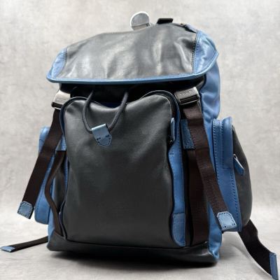 美品/大容量■ COACH コーチ パフォレイテッド バックパック リュック A4 大容量 ビジネス 巾着 メンズ レディース レザー ブラック ブルー