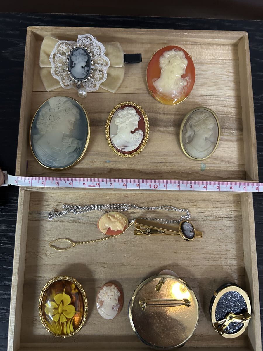  1円 カメオ アクセサリー 大量セット ペンダント トップ ブローチ