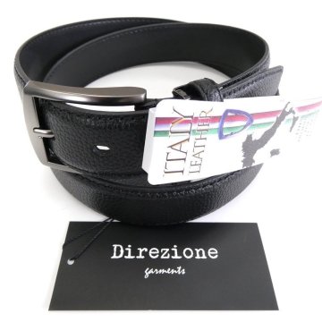 新品 1.1万 ディレツィオーネ 伊 sirp社 イタリアン シュリンク レザー ベルト 【DNB-BP052_BLACK】 26SS Direzione メンズ 牛革 黒