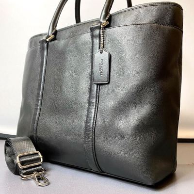 定価12万/入手困難/美品◎ COACH ビジネスバッグ メトロポリタン　2way ブリーフケース レザー A4収納可能 本革 メンズ ショルダー　黒