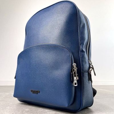 現行/定価12万/新品タグ付き◎ COACH コーチ ケネディ　バッグパック リュック ビジネスバッグ ロゴ　A4 PC ブルー　メンズ