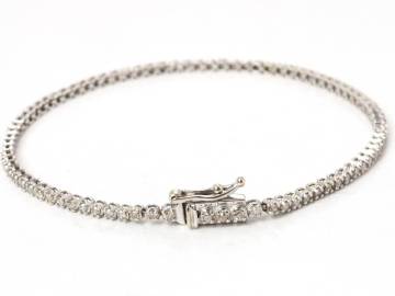 【9863D】K18WG テニスブレス 天然ダイヤモンド 1.00ct/4.84g フルエタニティ ブレスレット