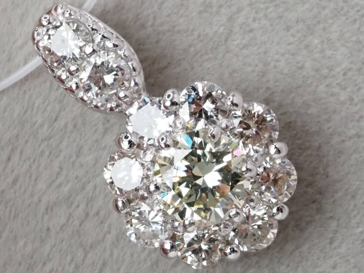  【9858D】Pt900 天然ダイヤモンド 1.10ct/2.3g ペンダントトップ