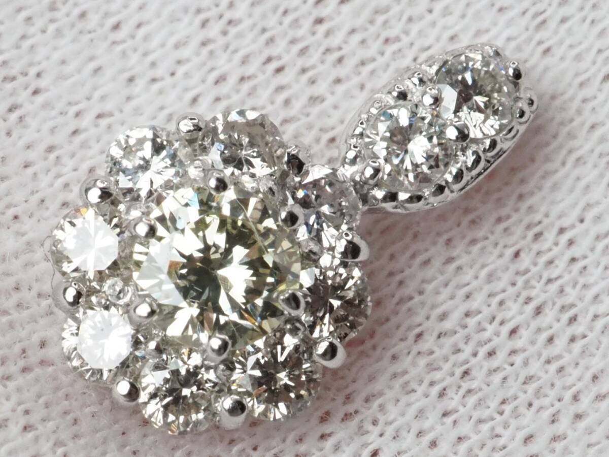 【9858D】Pt900 天然ダイヤモンド 1.10ct/2.3g ペンダントトップ