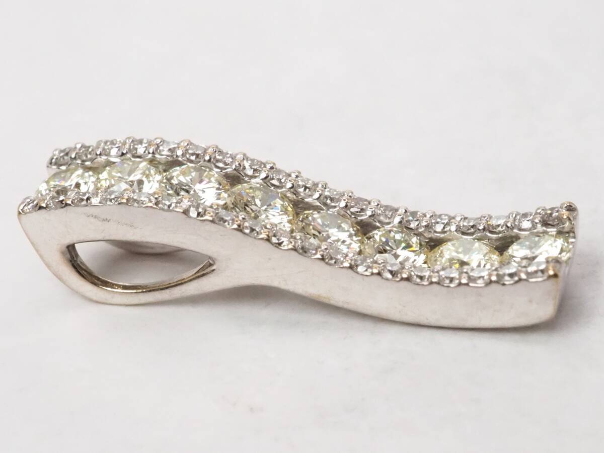  【9894E】K18WG 天然ダイヤモンド 1.00ct/2.18g ペンダントトップ
