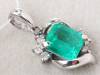 【9824M】Pt100 天然エメラルド 天然ダイヤモンド 1.00ct/0.10ct/1.45g ペンダントトップ