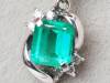 【9824M】Pt100 天然エメラルド 天然ダイヤモンド 1.00ct/0.10ct/1.45g ペンダントトップ