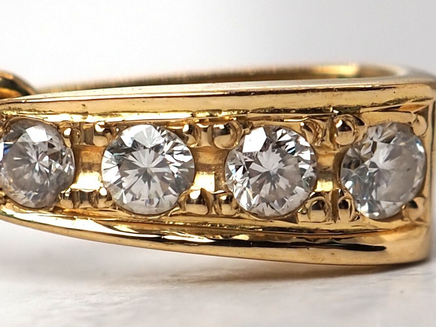  【9926E】K18 天然ダイヤモンド 0.583ct/0.10ct/1.4g ペンダントトップ