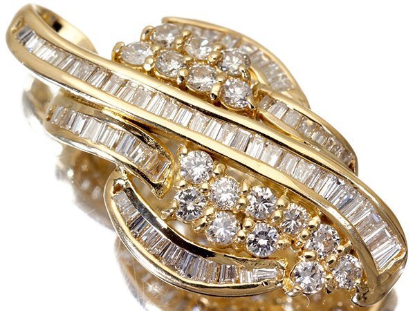 1円～【ジュエリー極】眩い輝き！極上天然ダイヤモンド1.00ct 高級K18YGペンダントヘッド k1738gi【送料無料】