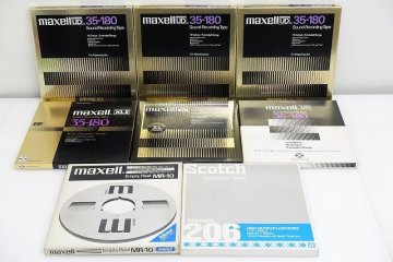 ■□maxell/Scotch/TEAC 10号 オープンリールテープ 7本 空リール1本 マクセル スコッチ ティアック□■033975012Jm□■
