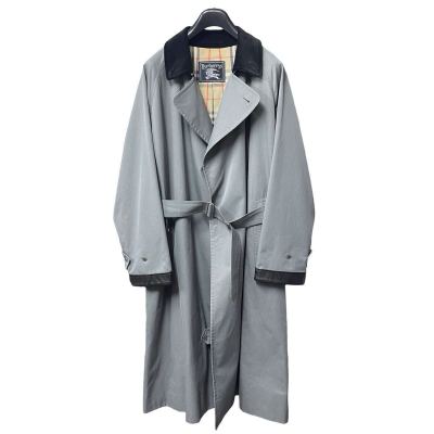 1スタ【~1990's Burberry 一枚袖 タイロッケンコート】ビンテージ バーバリー Burberrys コットン100% グレー コットン100% 古着 レア