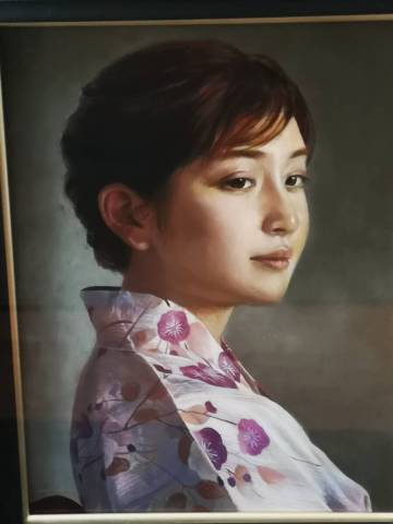 【真作】岡啓介「出せない手紙」油彩 油絵 額装 サイン落款 共シール 肉筆 美人画 写実 リアリズム 検: 諏訪敦中島健太塩谷亮小尾修岡靖知